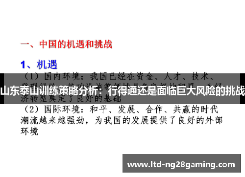 山东泰山训练策略分析：行得通还是面临巨大风险的挑战